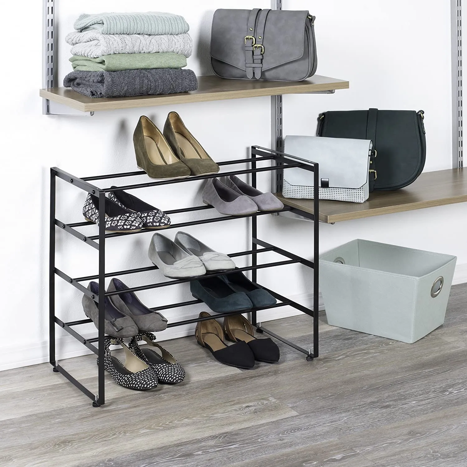 5 Tier Shoe Rack Matte Black
