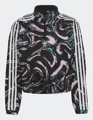 Adidas Sudadera cuello redondo Allover Print Crop