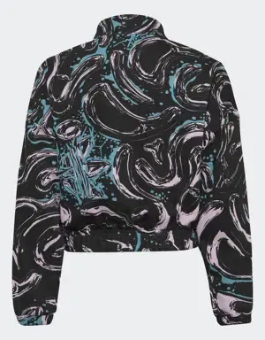 Adidas Sudadera cuello redondo Allover Print Crop
