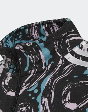Adidas Sudadera cuello redondo Allover Print Crop