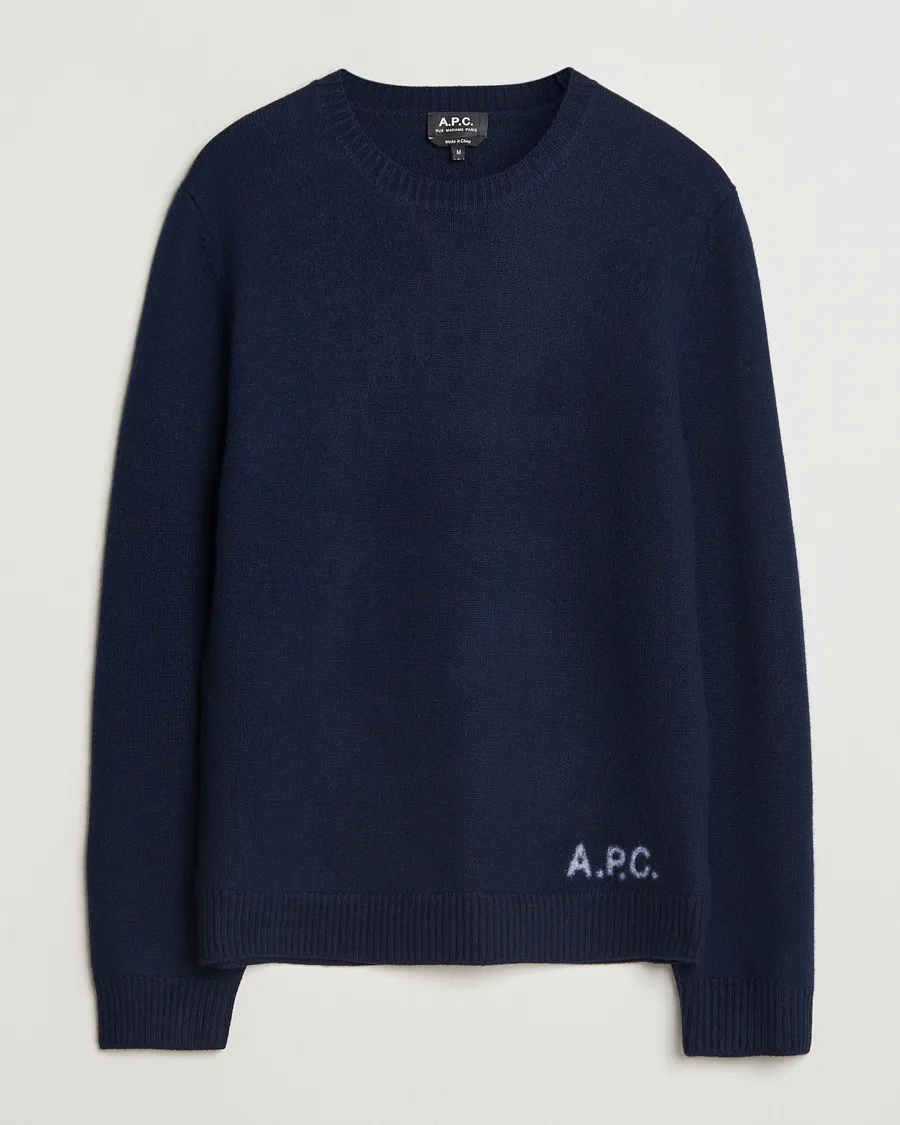 A.P.C. Edward Merino Wool Sweater Dark Navy