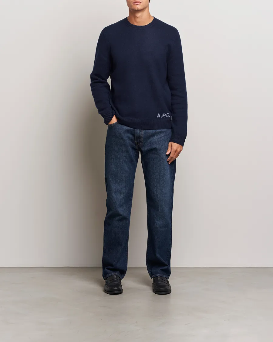 A.P.C. Edward Merino Wool Sweater Dark Navy