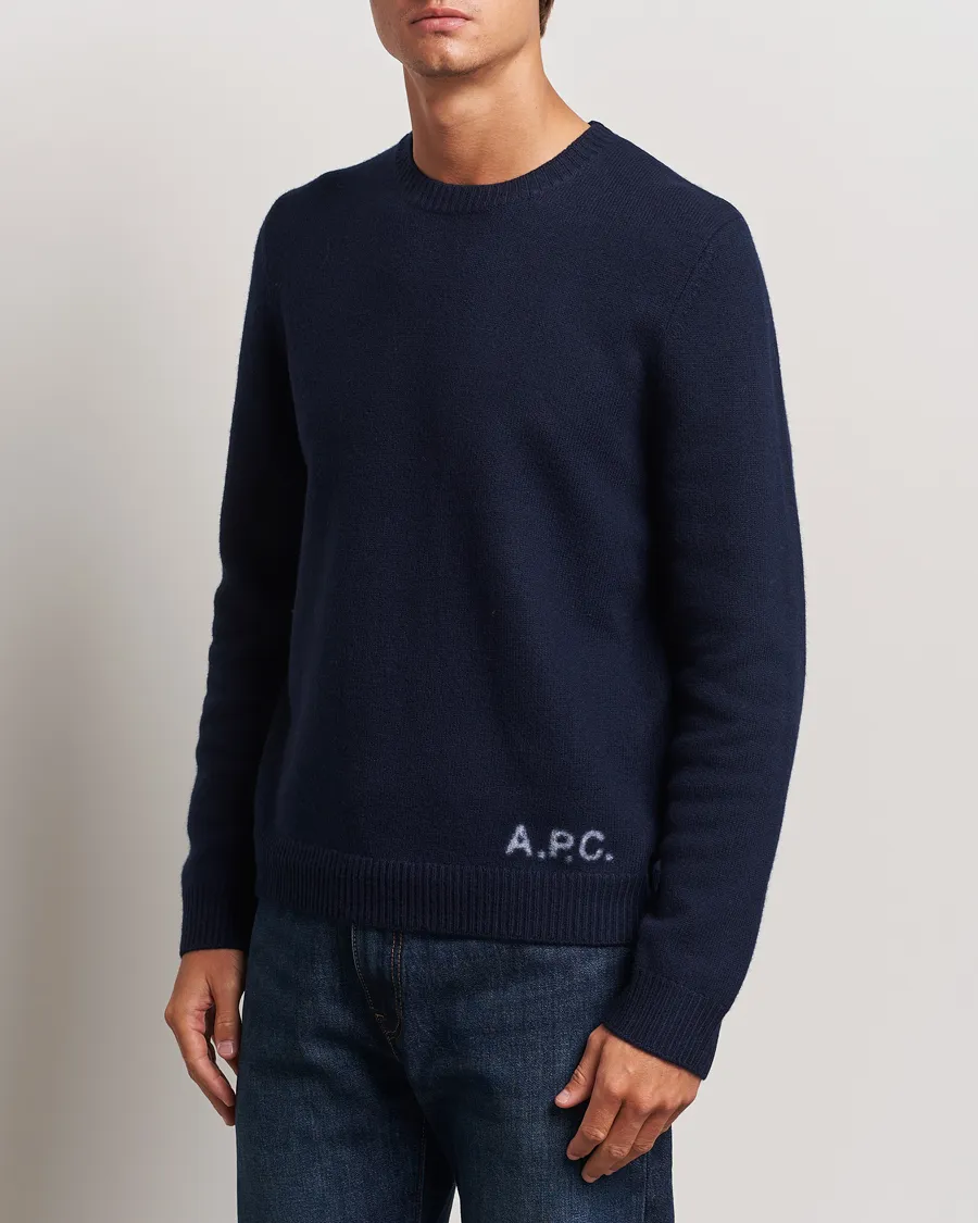 A.P.C. Edward Merino Wool Sweater Dark Navy