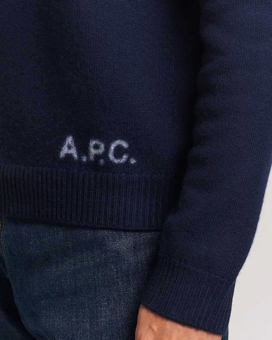 A.P.C. Edward Merino Wool Sweater Dark Navy