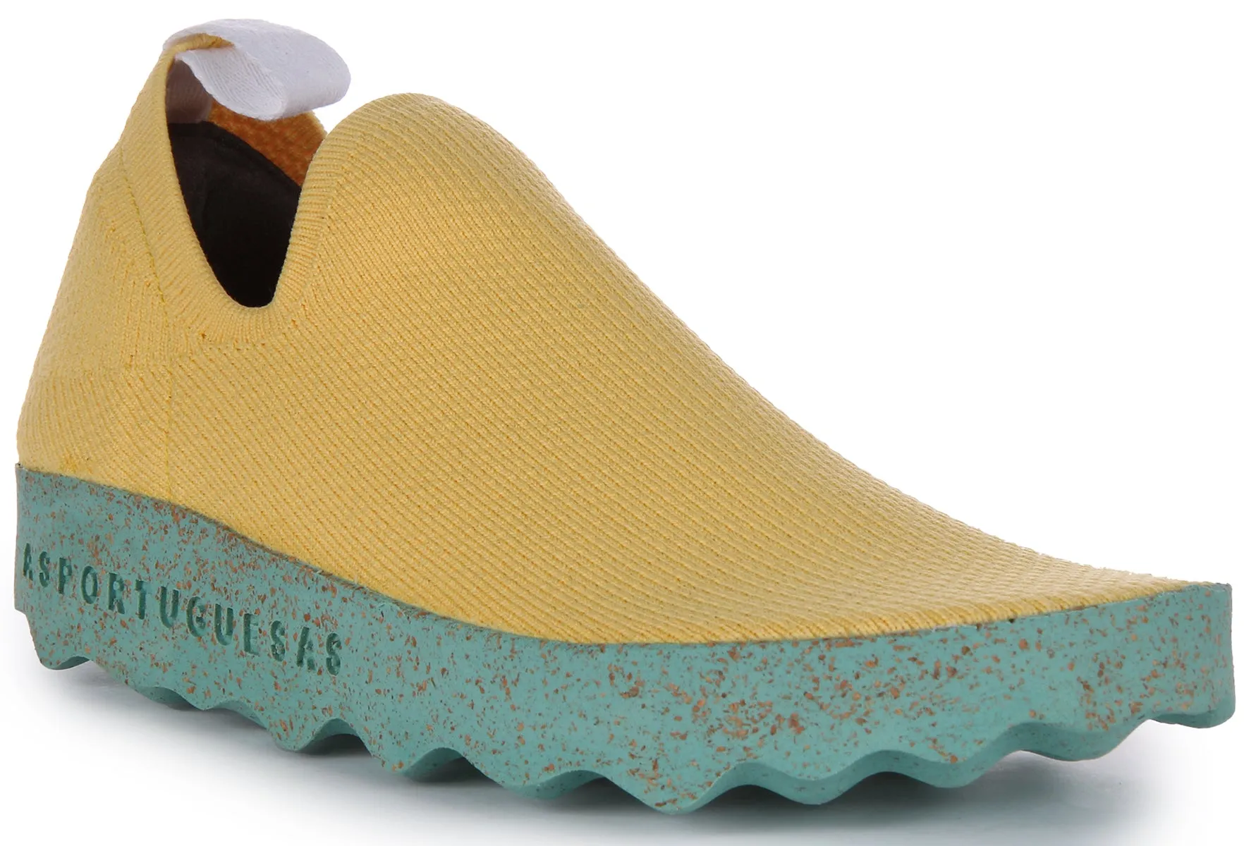 Asportuguesas Care L Zapatillas elásticas café stretch para mujer en blanco