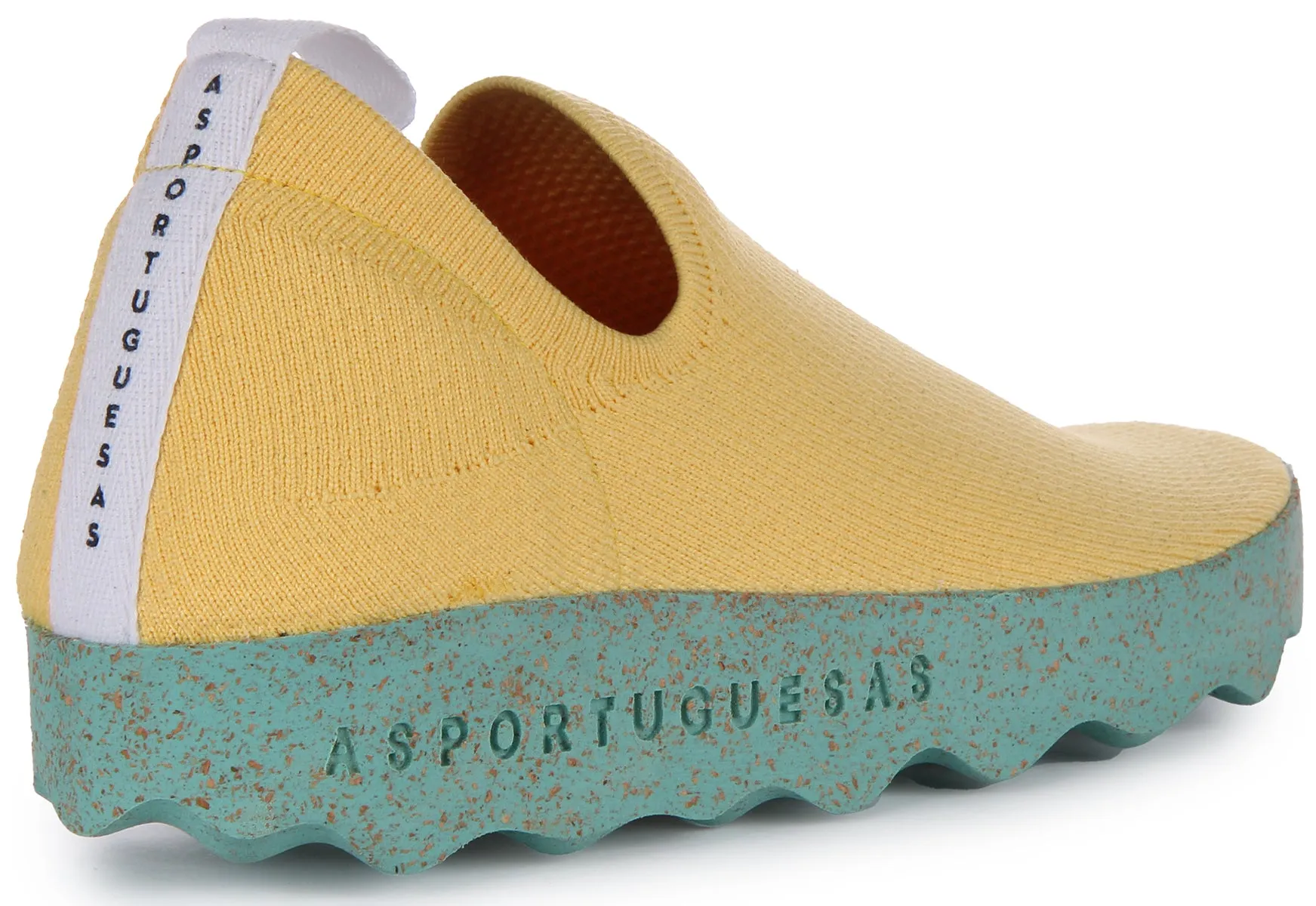 Asportuguesas Care L Zapatillas elásticas café stretch para mujer en blanco