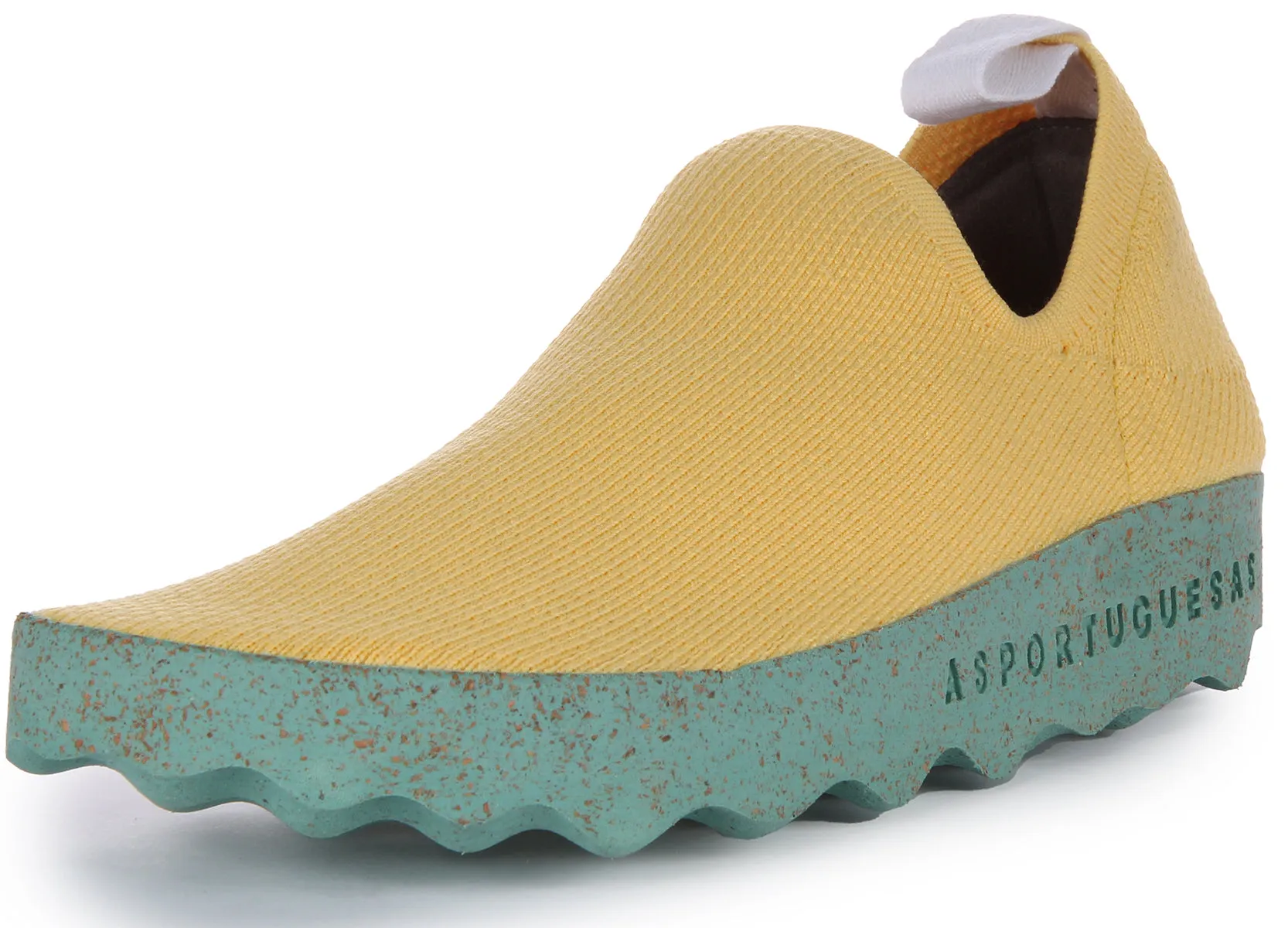 Asportuguesas Care L Zapatillas elásticas café stretch para mujer en blanco