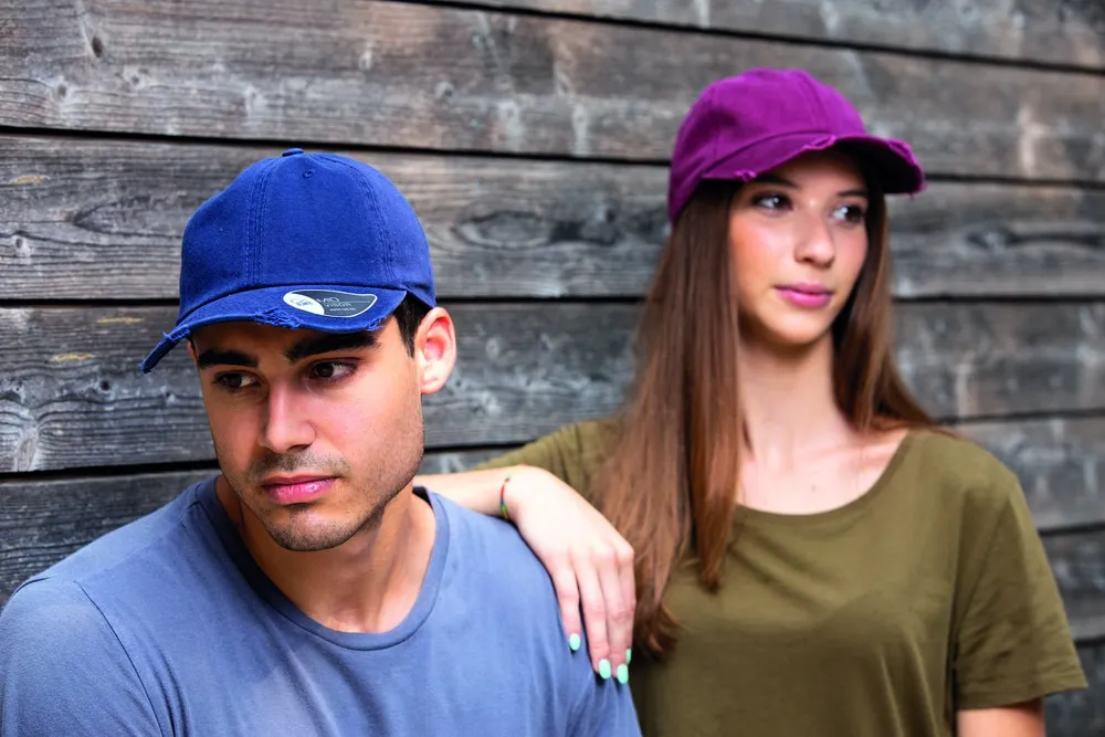 ATLANTIS AT143  DAD HAT DESTROYED  AZUL MARINO