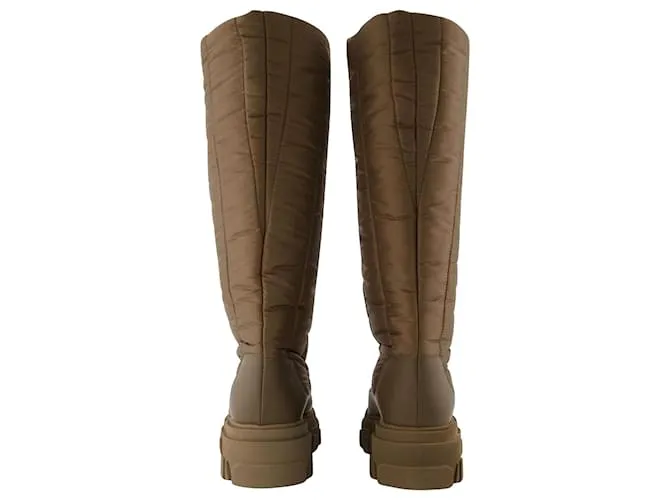 Autre Marque Botas altas acolchadas en poliéster caqui Verde 