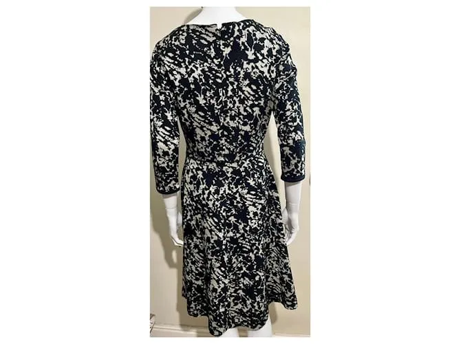 Autre Marque Vestido de mezcla de lana de Rene Lezard Negro Crema 
