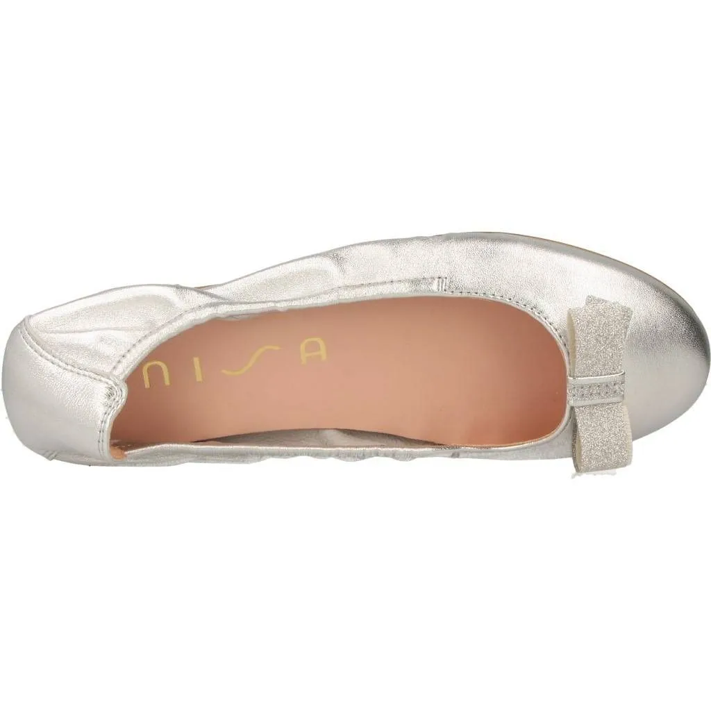 BAILARINAS DE PIEL PLATEADO DE NIñA UNISA 2041726 (TALLAS DE 26 A 40)