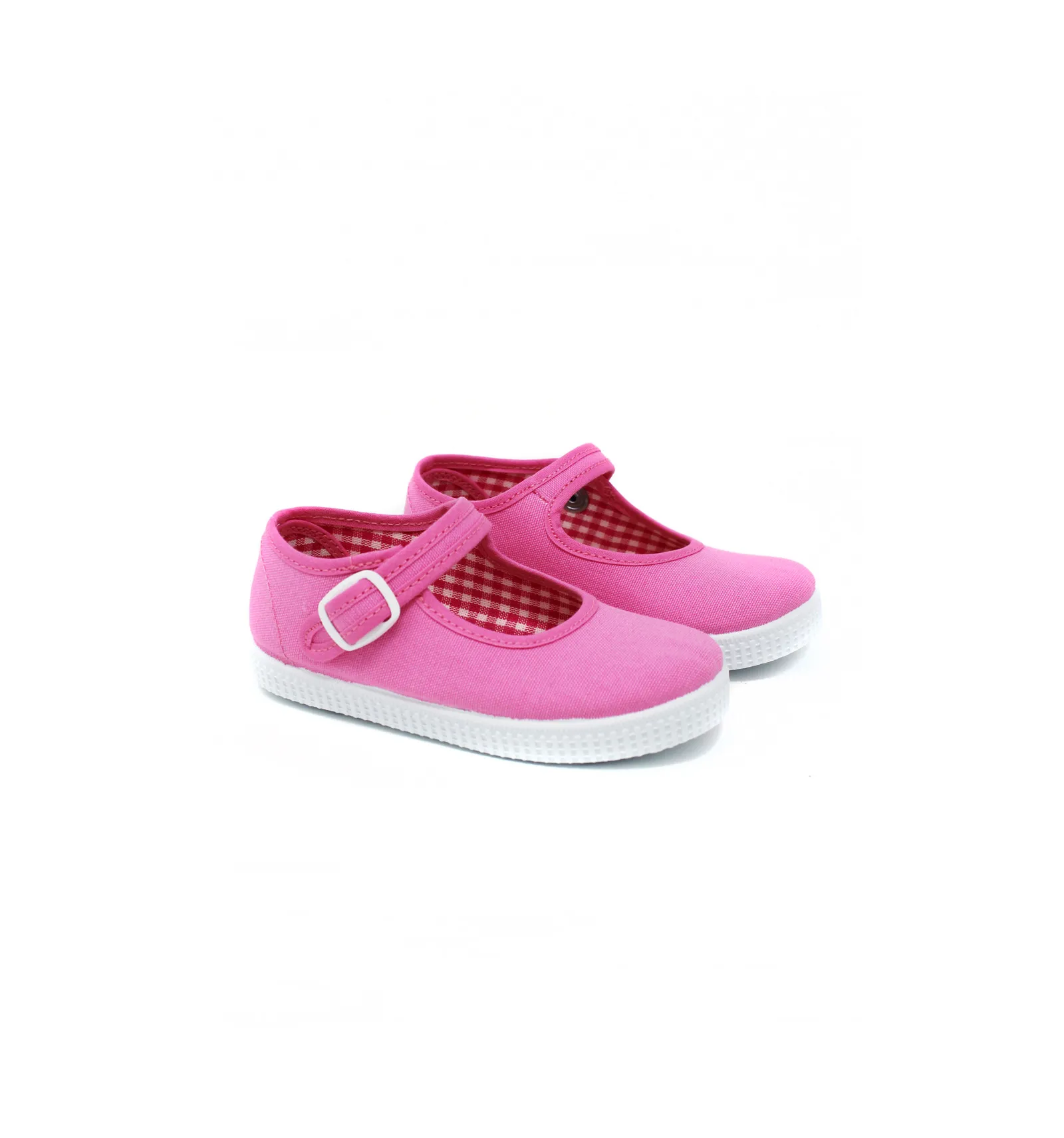 BATILAS  PEPITOS TIPO ZAPATILLA ROSA CON VELCRO NIñOS
