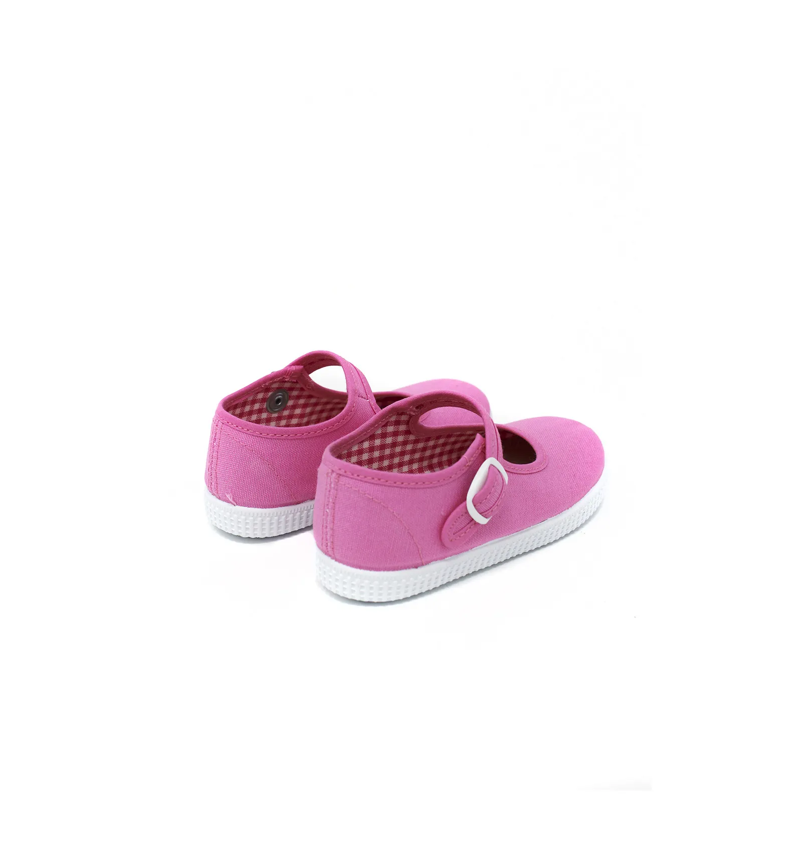 BATILAS  PEPITOS TIPO ZAPATILLA ROSA CON VELCRO NIñOS