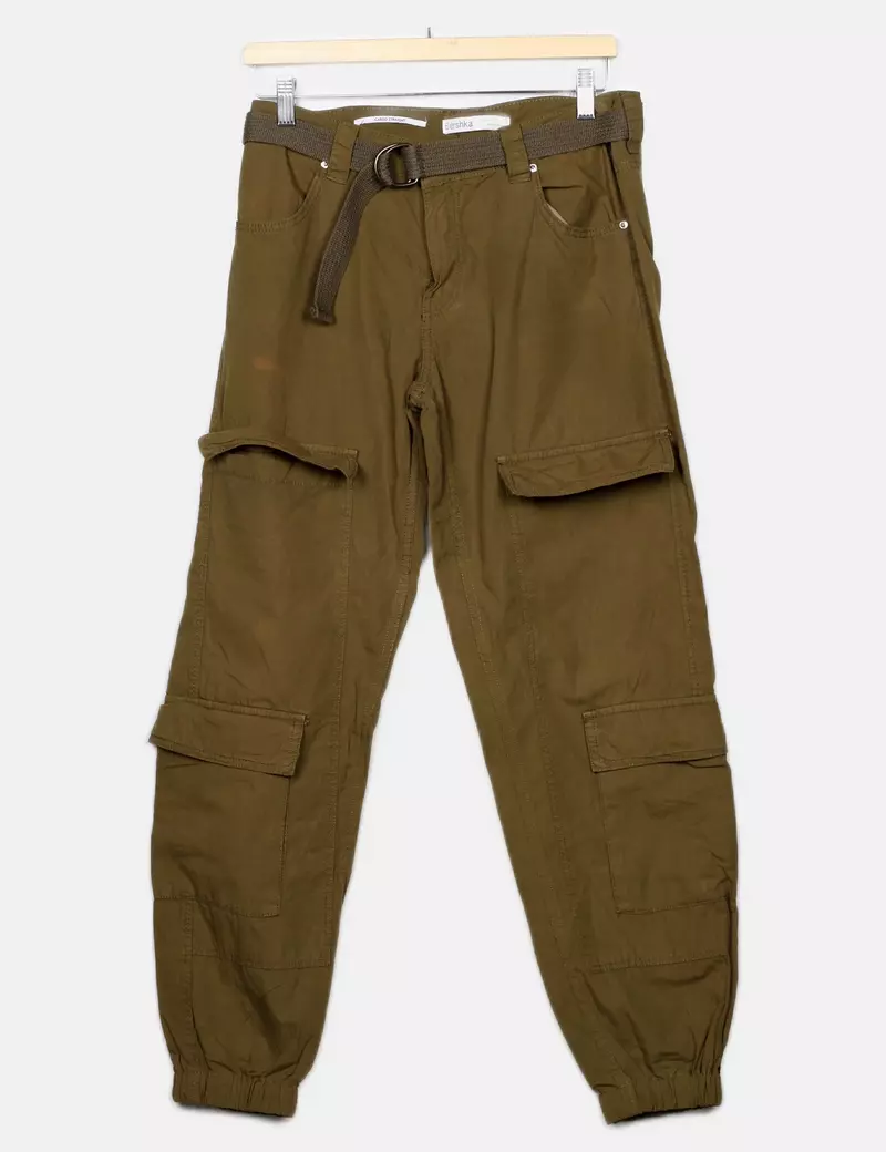 Bershka Pantalones cargo Anchos