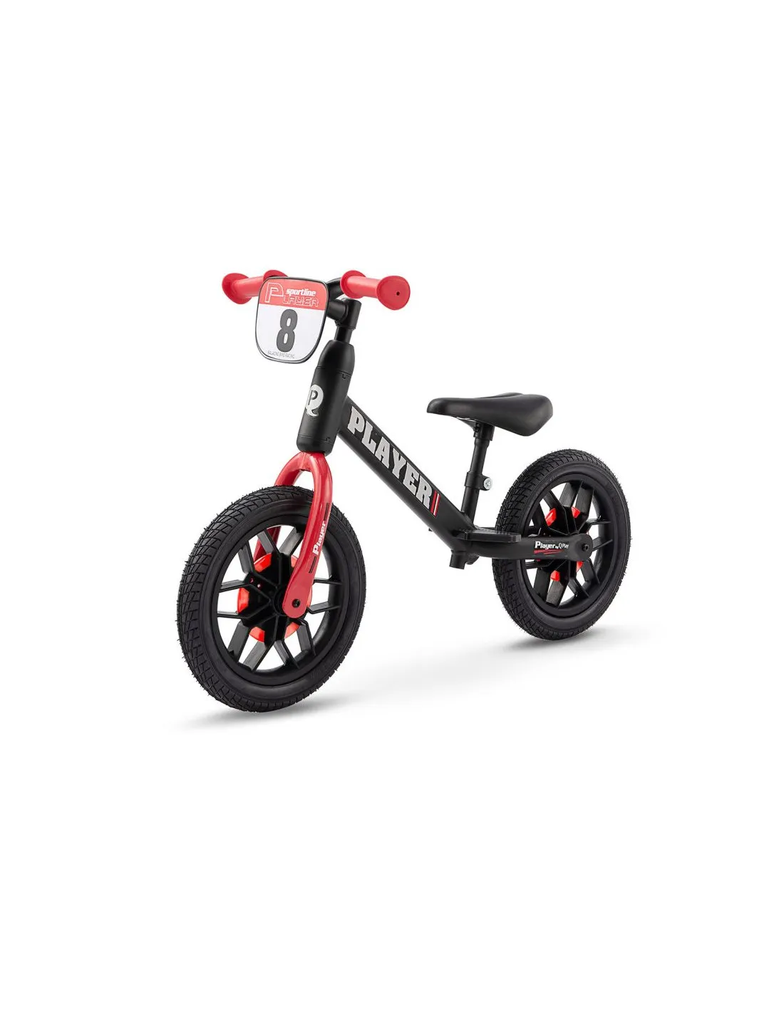 Bicicleta sin pedales Balance Bike Player negra con Luces en Ruedas de Devessport