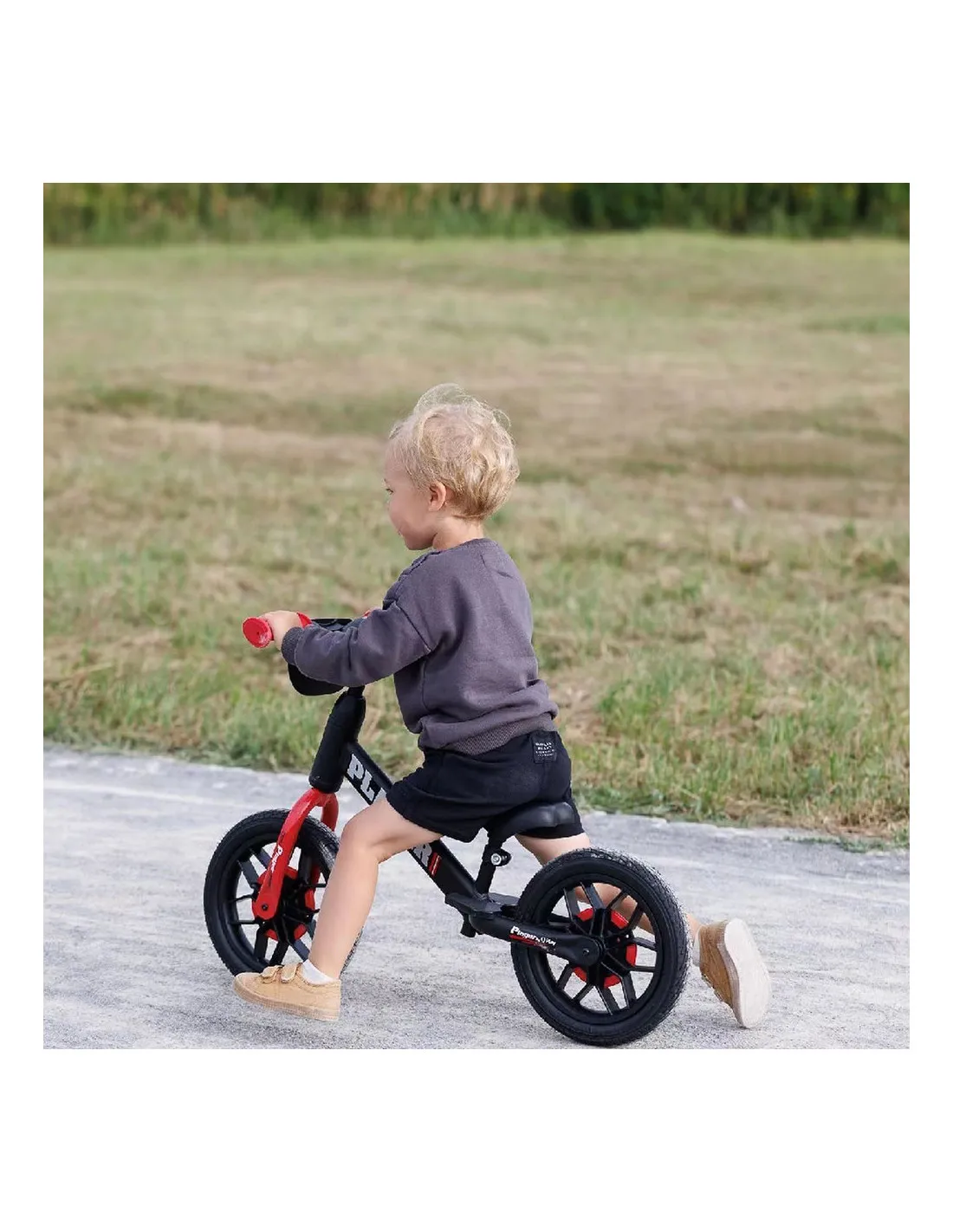 Bicicleta sin pedales Balance Bike Player negra con Luces en Ruedas de Devessport