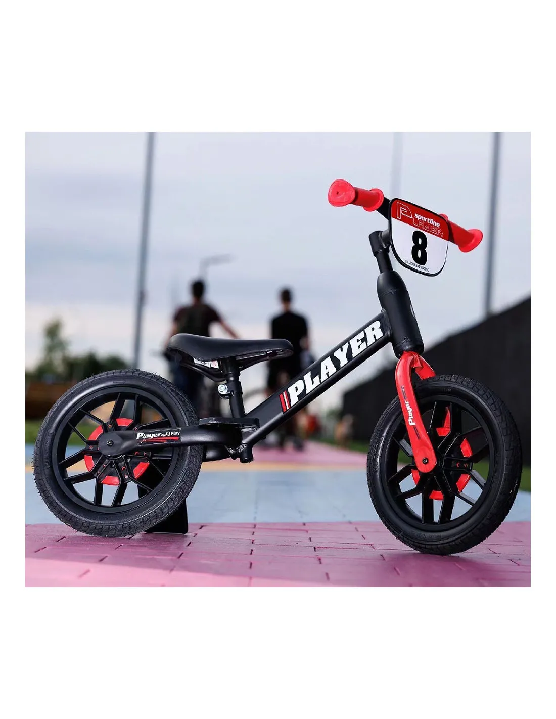 Bicicleta sin pedales Balance Bike Player negra con Luces en Ruedas de Devessport