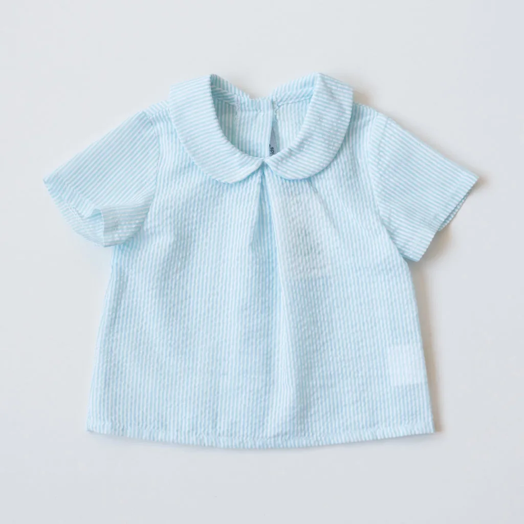 Blusa bebé rayas verde agua