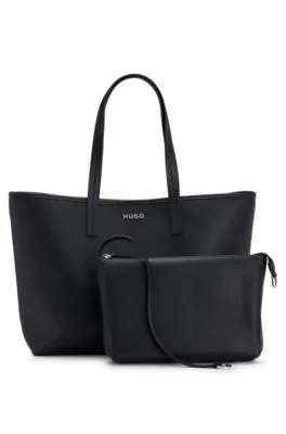 Bolso estilo shopper de piel sintética con bolsito interior desmontable