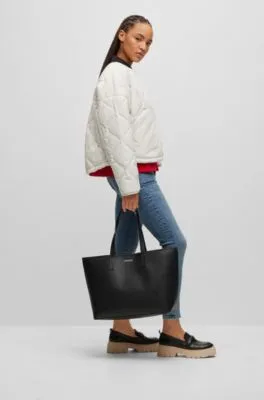 Bolso estilo shopper de piel sintética con bolsito interior desmontable