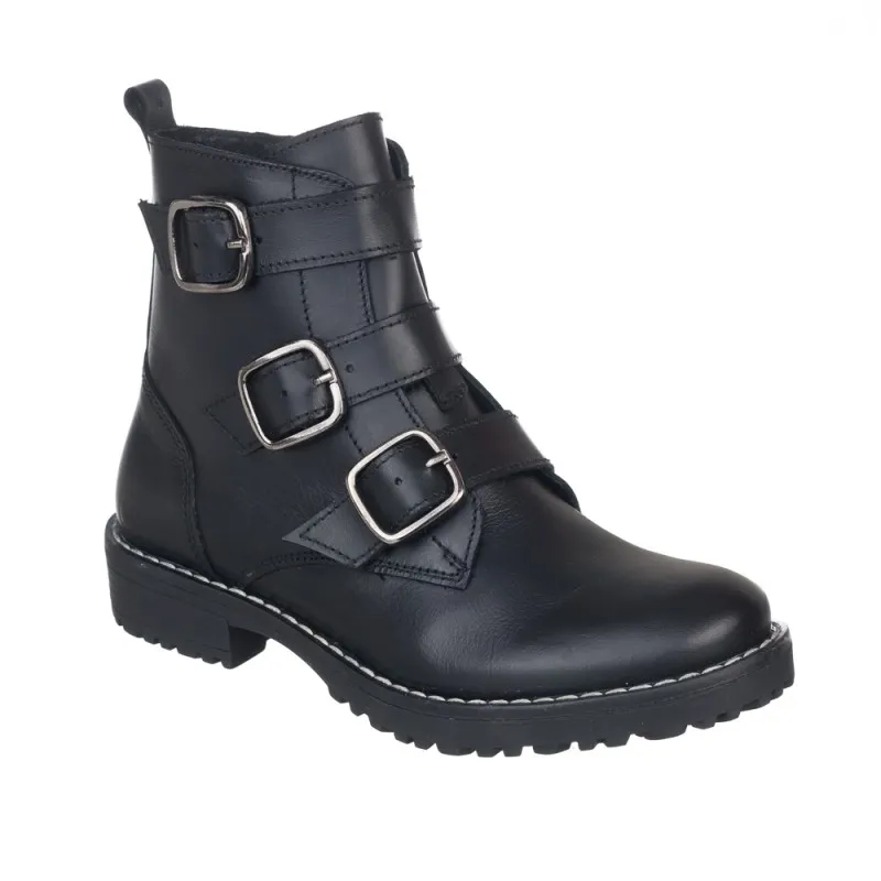 BOTIN   TRES HEBILLAS  VI MODA  100% PIEL