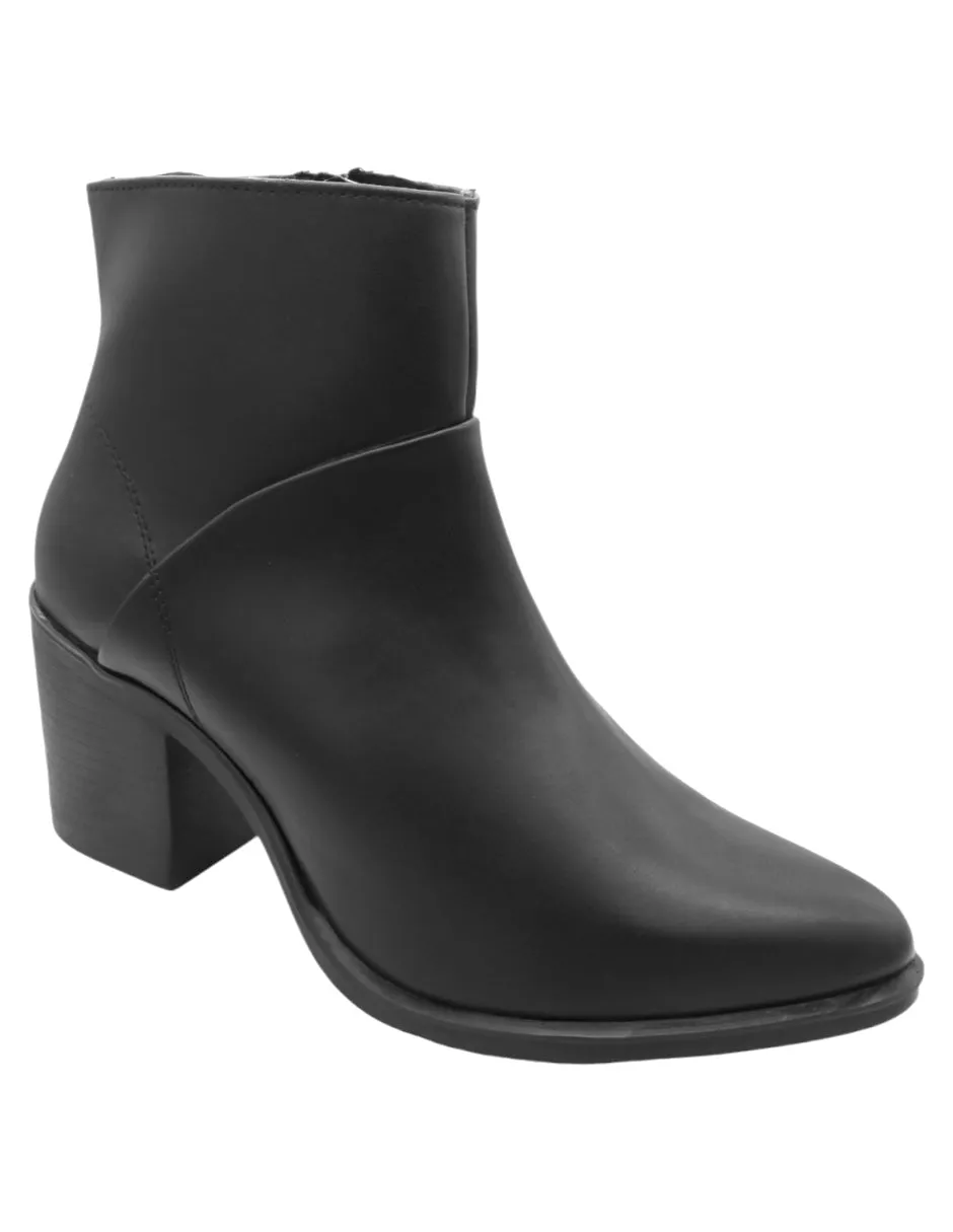 Botín con tacón Wets en Piel vegana – Negro