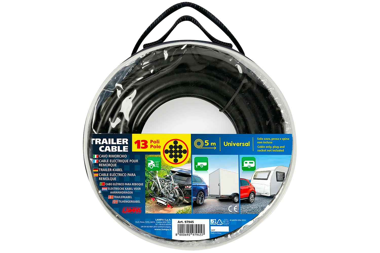 Cable de 13 hilos para remolques con una longitud de 5 m