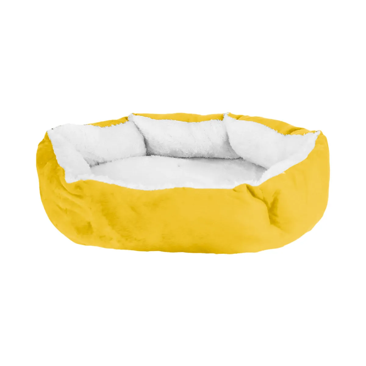 Cama con Diseo Hexagonal para Mascota, color Amarillo