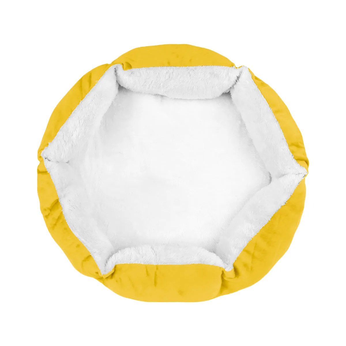 Cama con Diseo Hexagonal para Mascota, color Amarillo