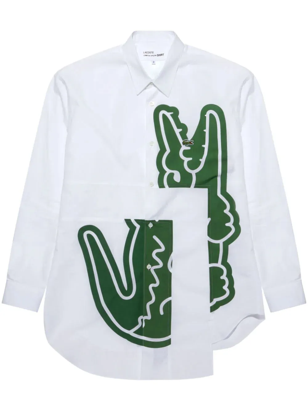 CAMISA CDG X LACOSTE ASIMTRICA BLANCA
