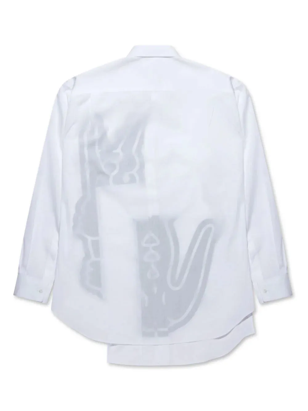 CAMISA CDG X LACOSTE ASIMTRICA BLANCA