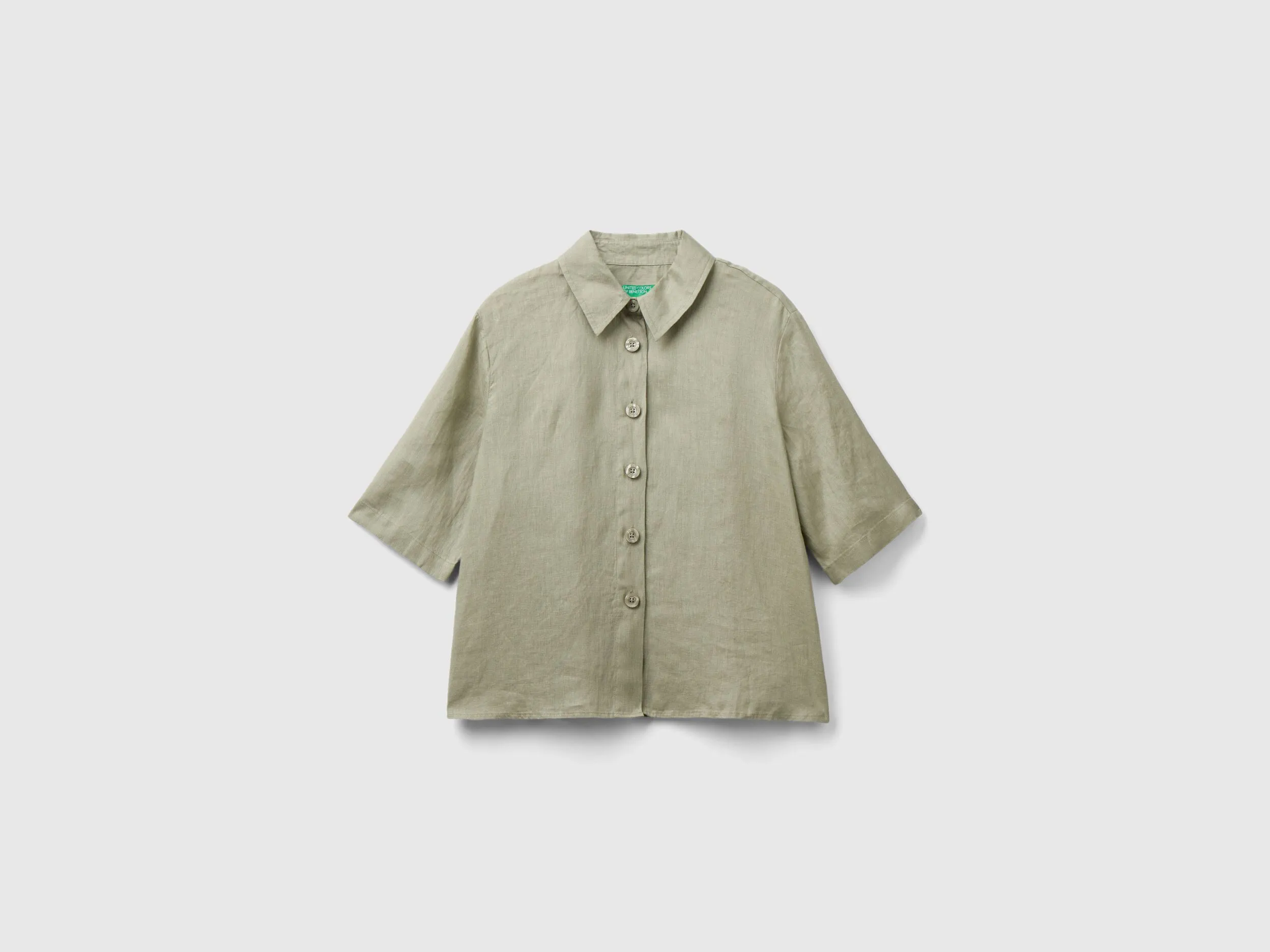 Camisa corta de puro lino
