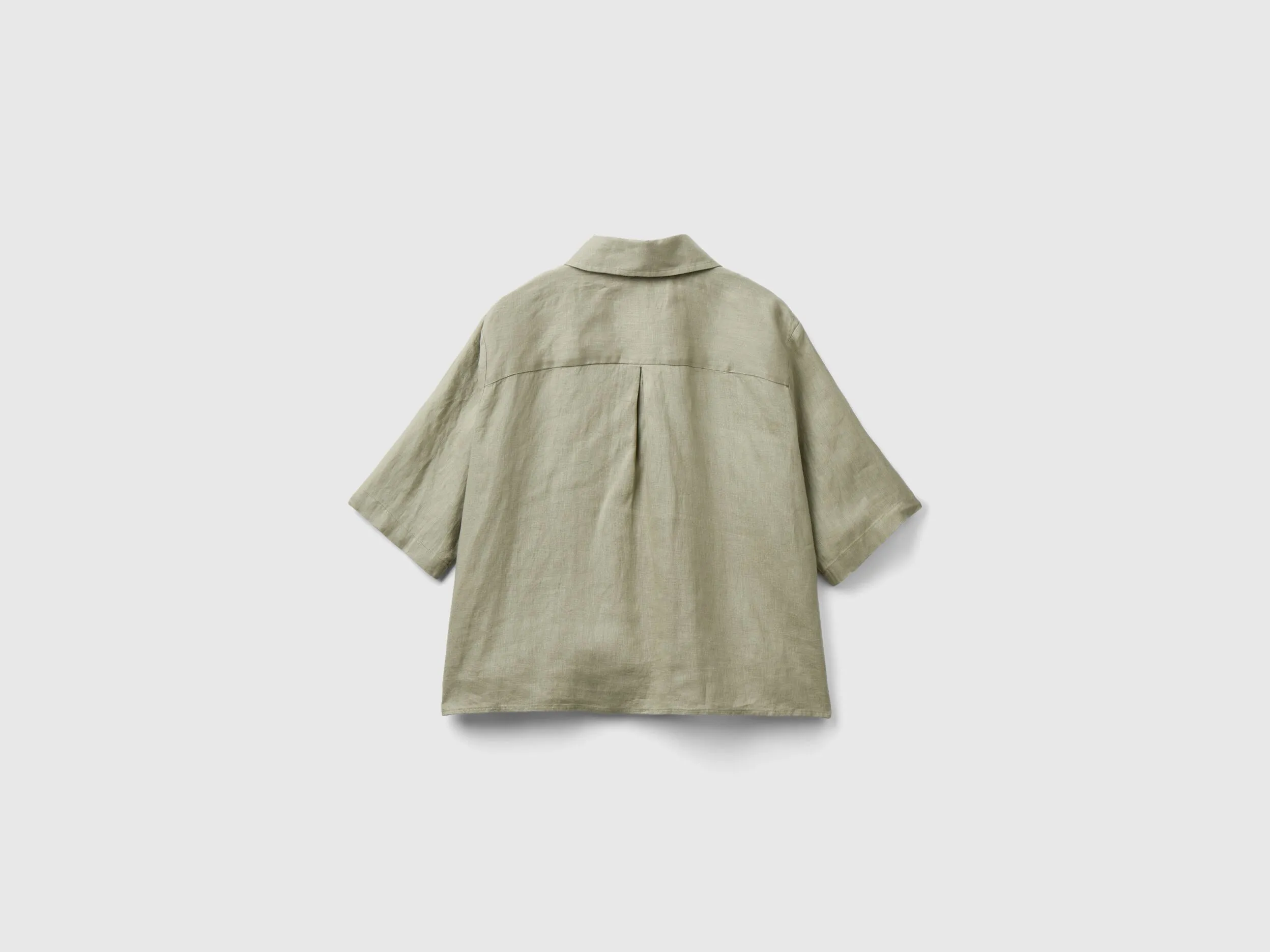 Camisa corta de puro lino