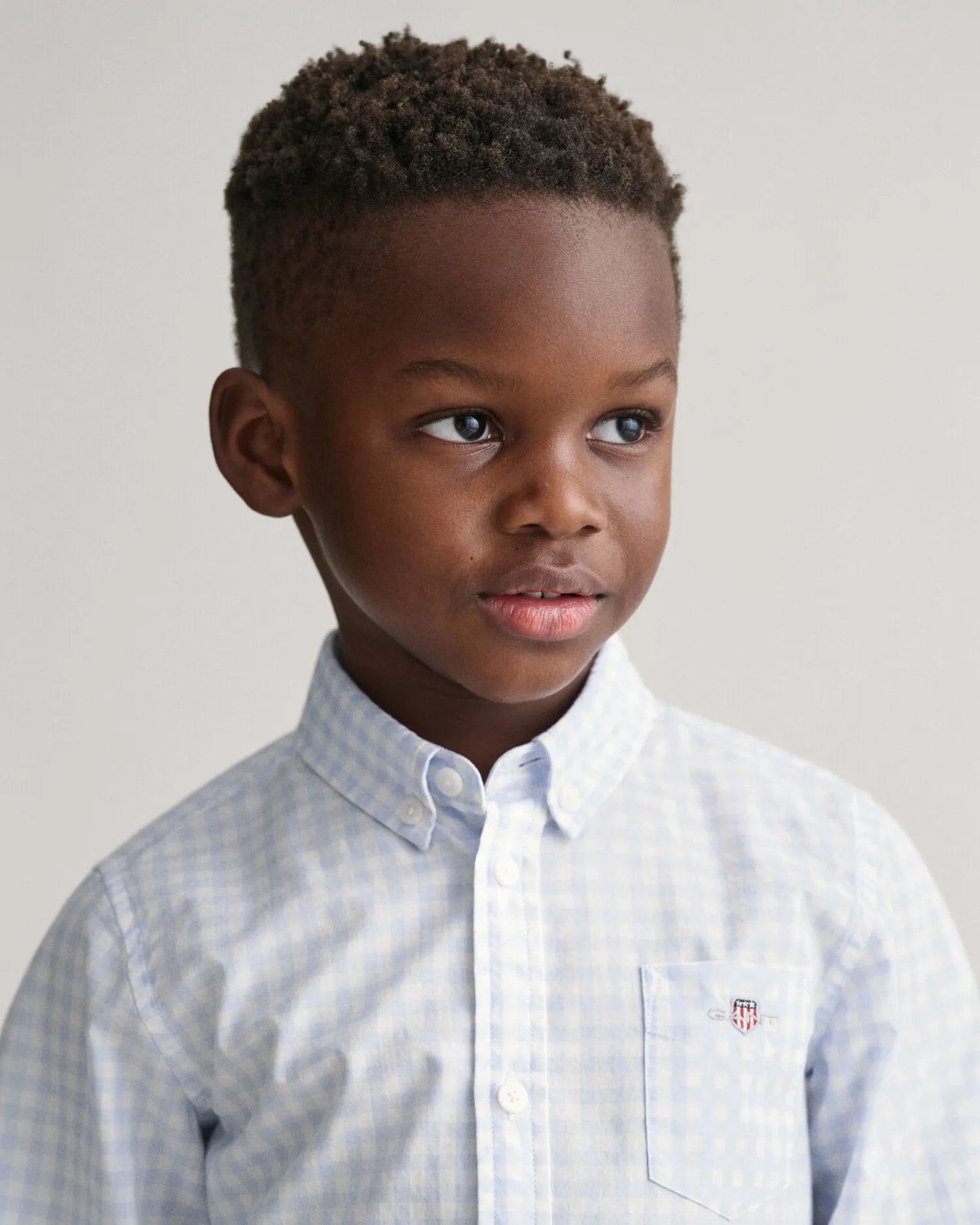 Camisa de popelina a cuadros Vichy Shield Kids