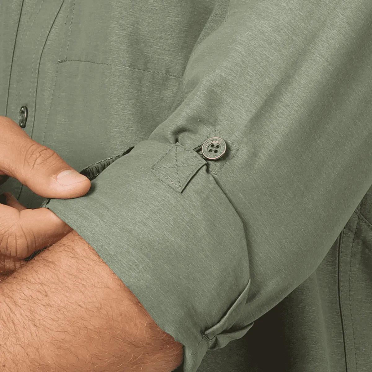 Camisa Outdoor Hombre ATG by Wrangler Mixed Materials Verde