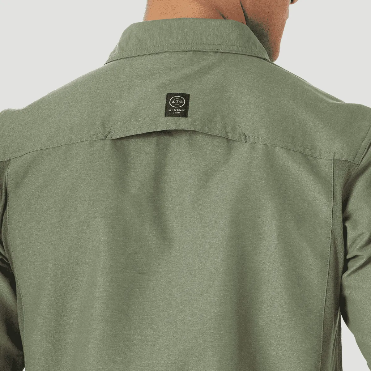 Camisa Outdoor Hombre ATG by Wrangler Mixed Materials Verde