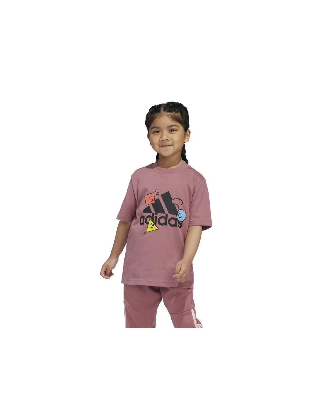 Camiseta adidas Positivity Table Graphic Infantil Rosa