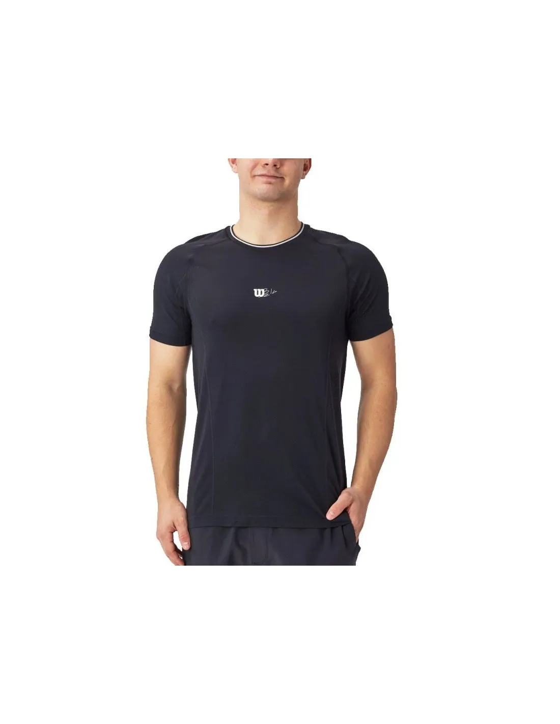 Camiseta de Pádel Wilson Team Seamless Crew Negro Hombre