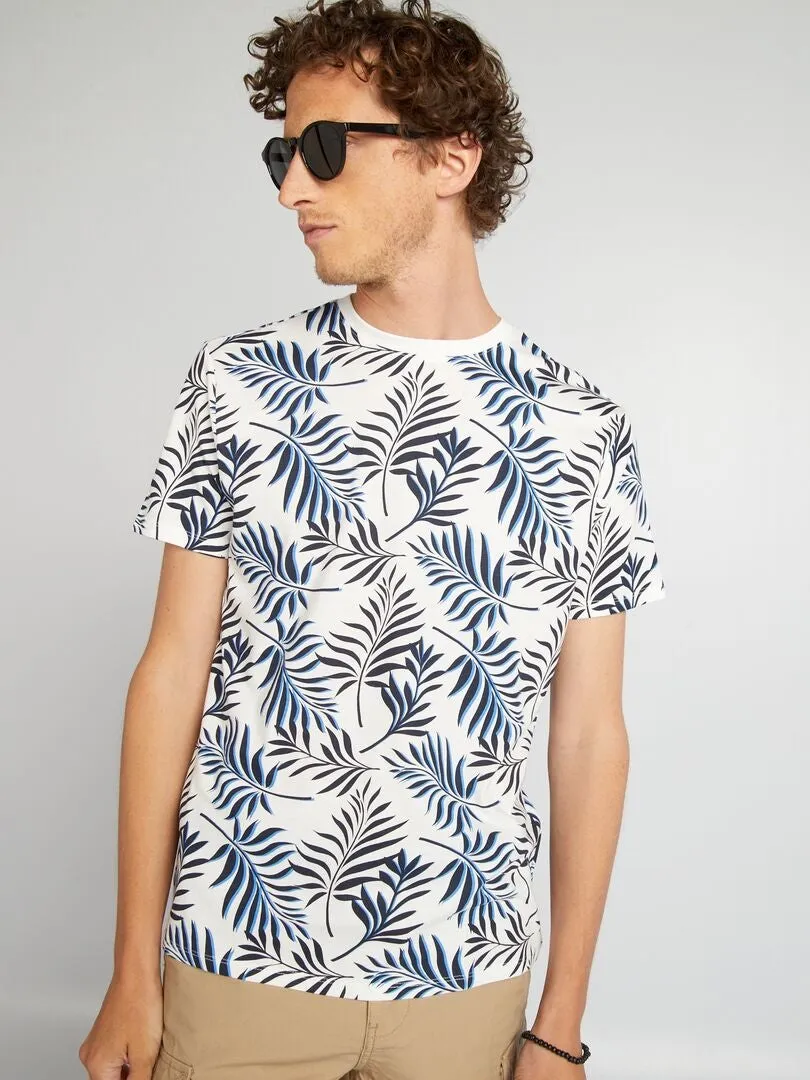 CAMISETA ESTAMPADA DE MANGA CORTA  BLANCO
