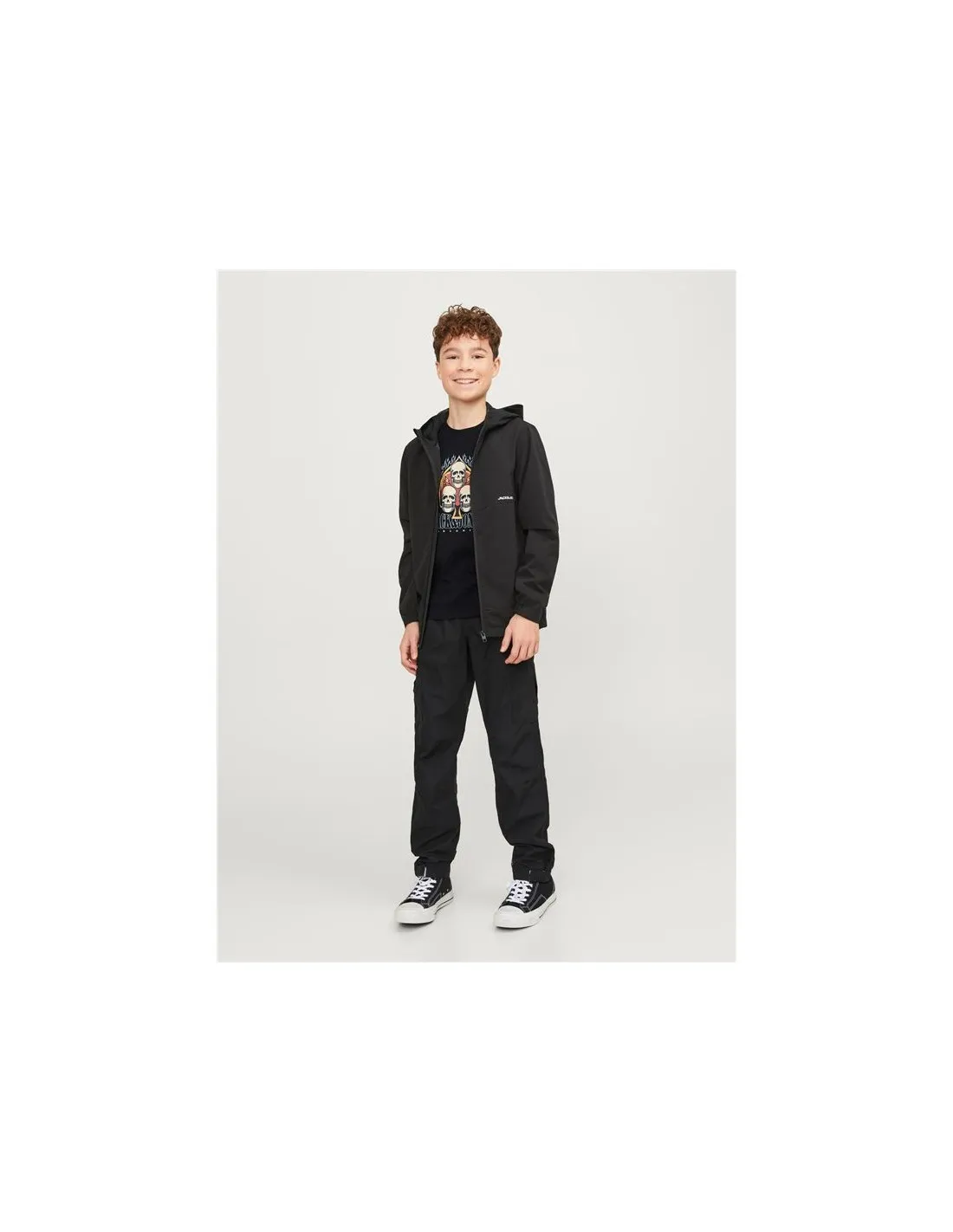 Camiseta Jack & Jones Jorheavens  Neck Infantil Negro