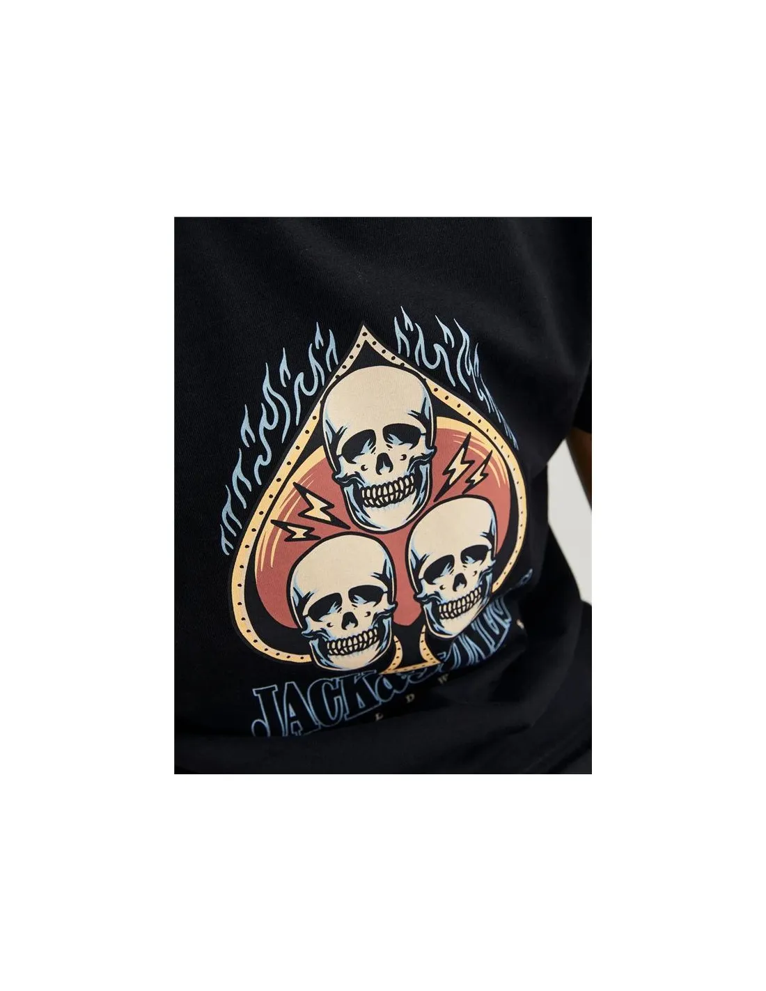 Camiseta Jack & Jones Jorheavens  Neck Infantil Negro