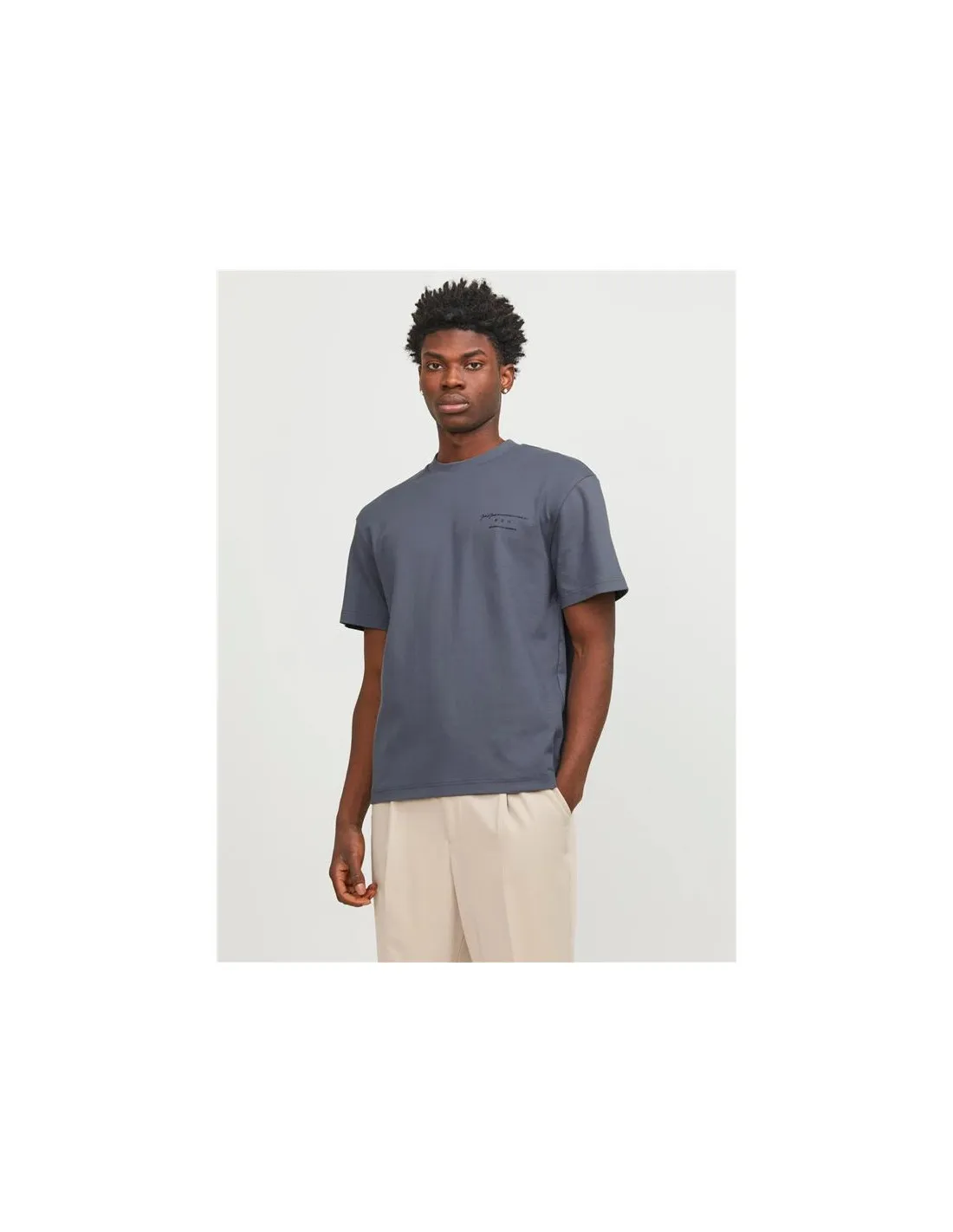Camiseta Jack & Jones Lisa Cuello Redondo Branding Crew Neck Sn Gris
