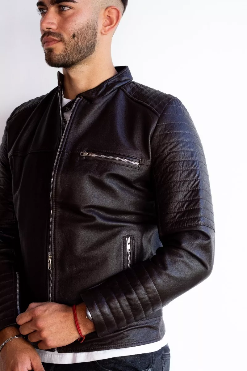 CAMPERA DE CUERO DE OVEJA 100% LEGITIMO DE HOMBRE  PAU