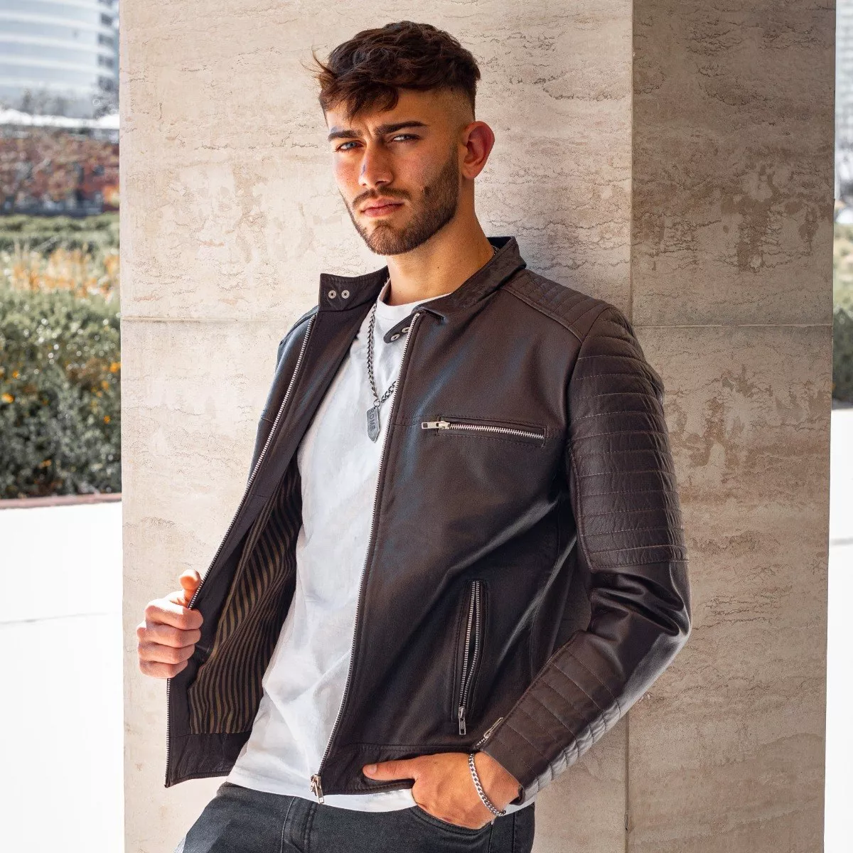 CAMPERA DE CUERO DE OVEJA 100% LEGITIMO DE HOMBRE  PAU
