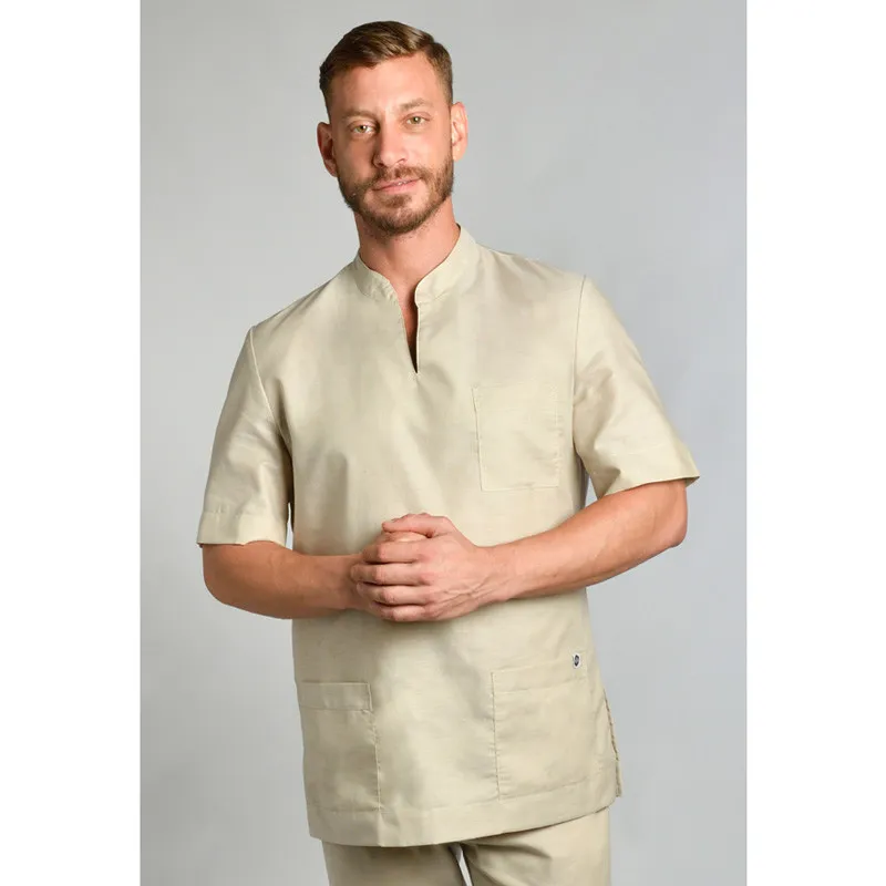CASACA SANIDAD HOMBRE CUELLO MAO BEIGE  DYNEKE