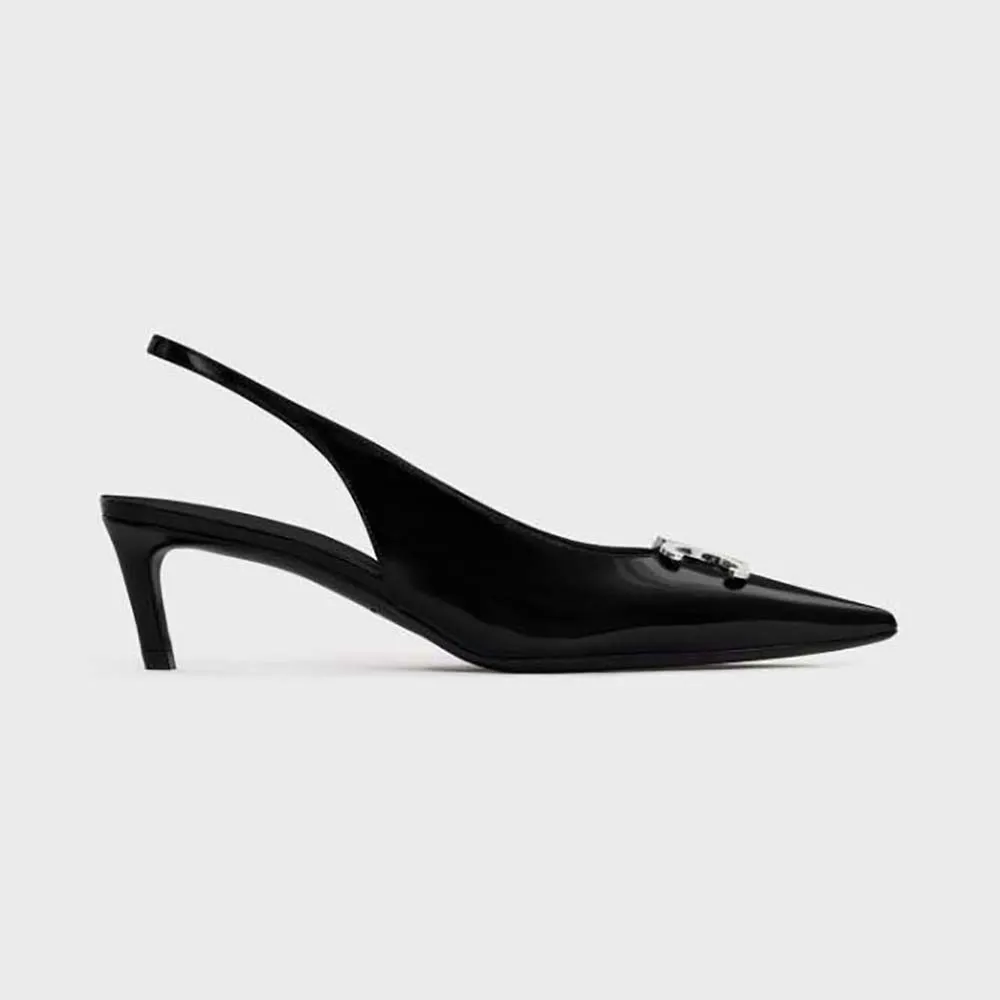 Celine Mujer Alma Triomphe Slingback en piel de becerro brillante