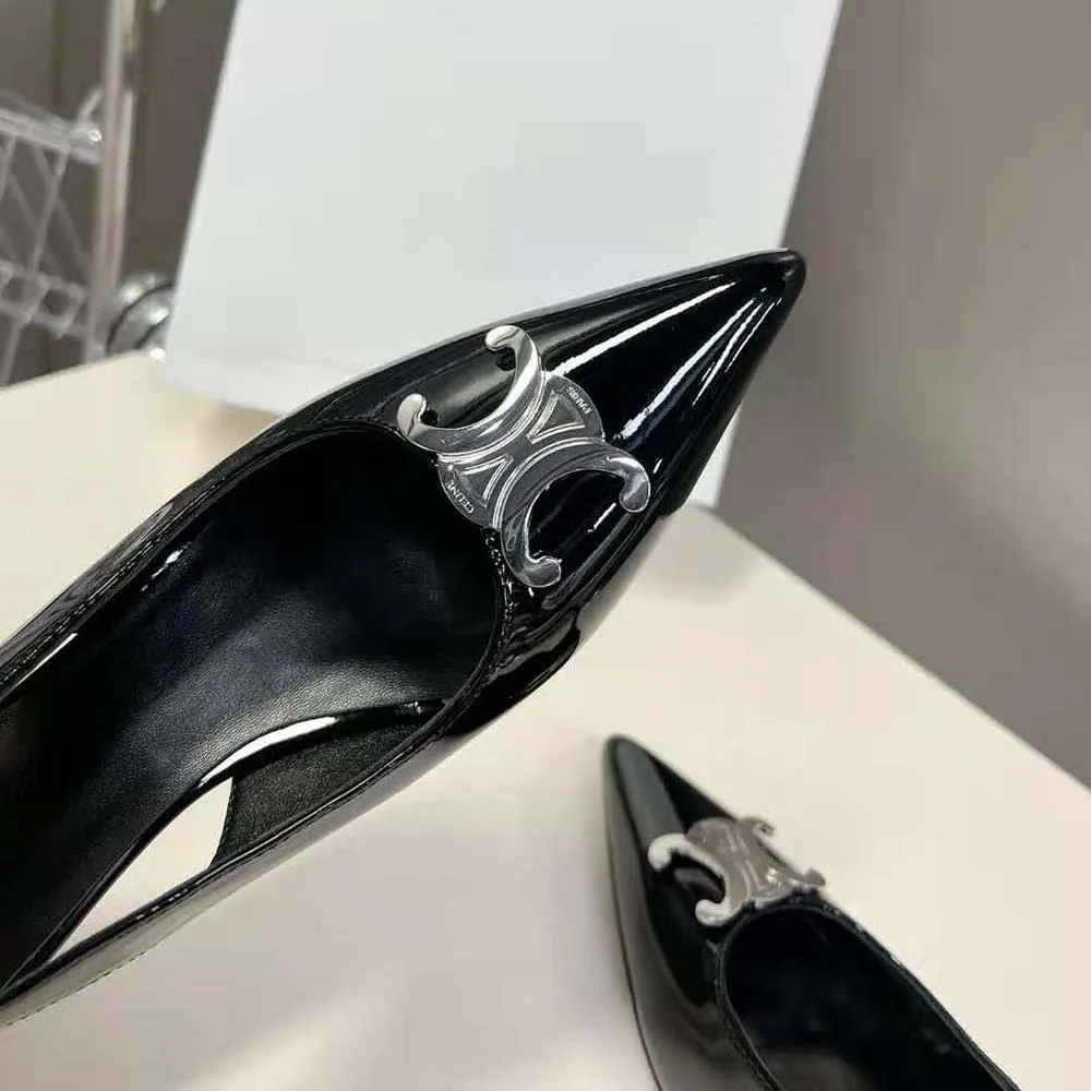 Celine Mujer Alma Triomphe Slingback en piel de becerro brillante