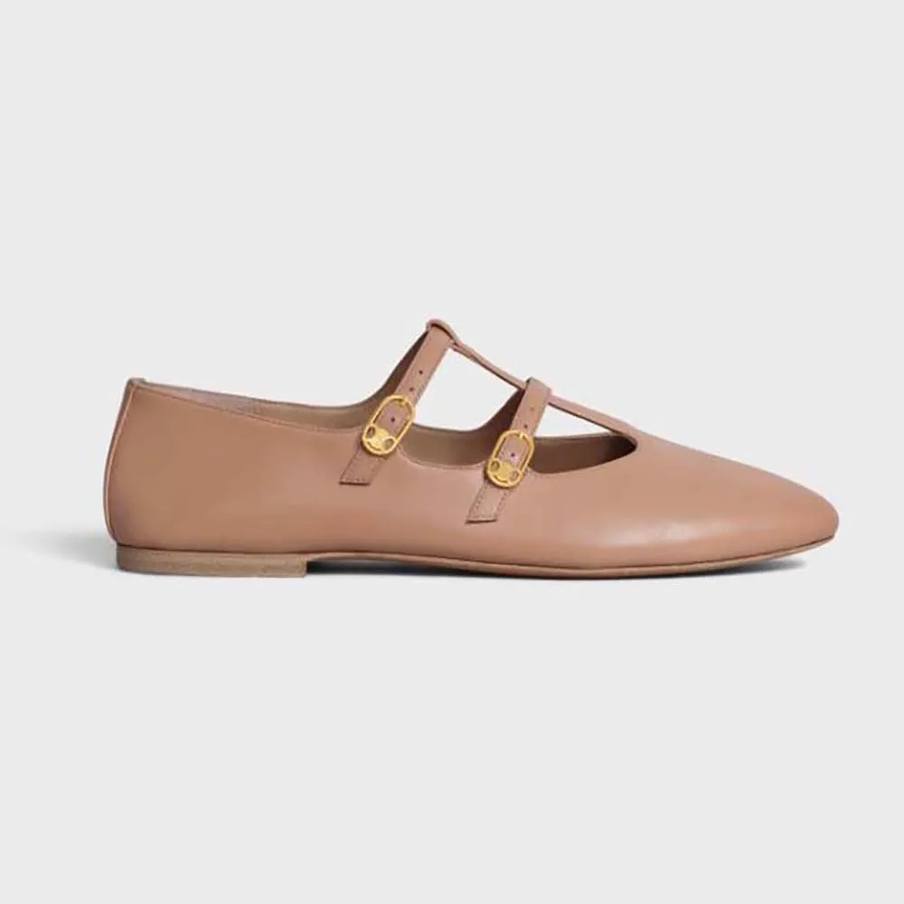 Celine Mujer Les Ballerines Mercedita Celine con doble tira en piel de cordero