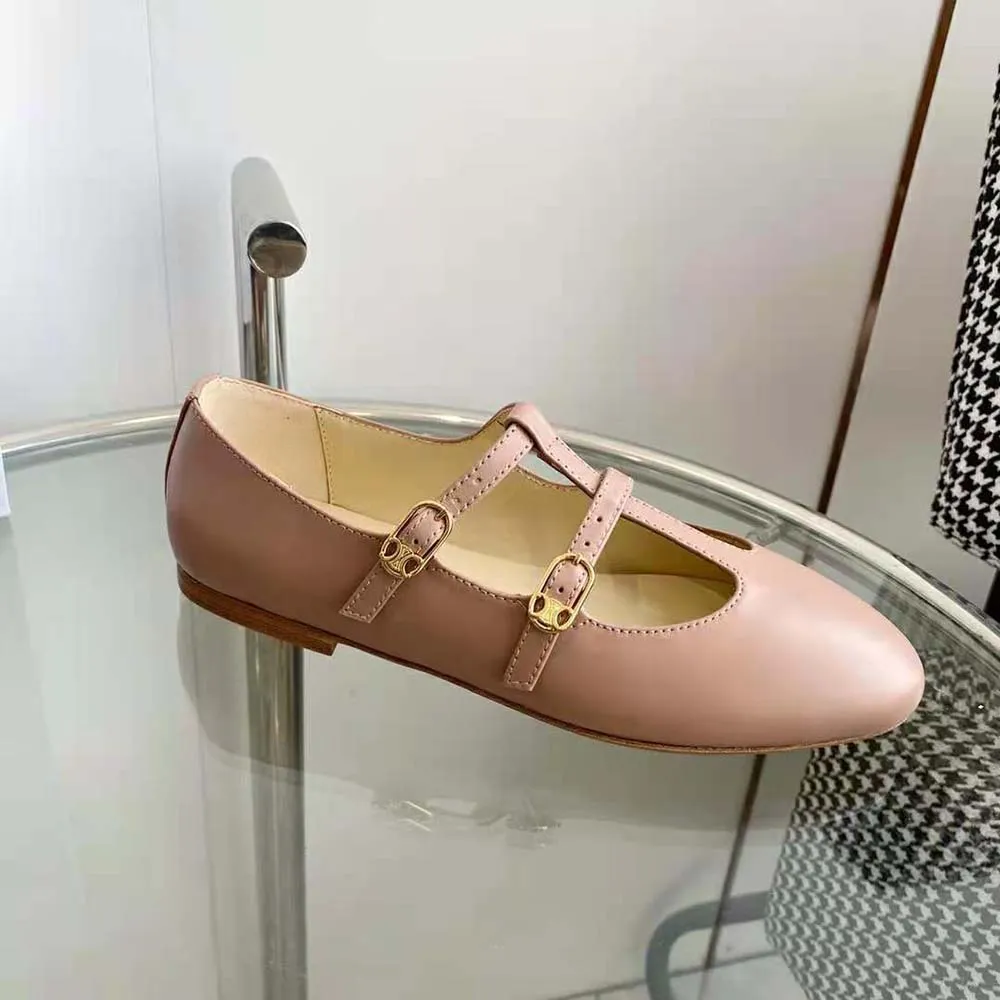 Celine Mujer Les Ballerines Mercedita Celine con doble tira en piel de cordero