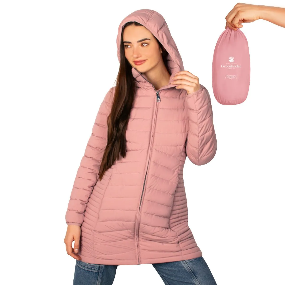 Chamarra Larga Capitonada Greenlander Mujer